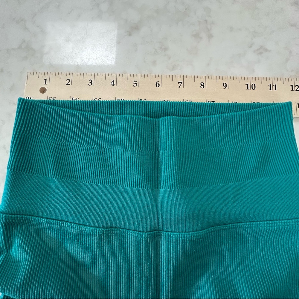All in Motion Teal Ribbed Activewear Set. Leggings & matching Top/sports bra. - Picture 9 of 14